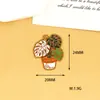 Estilo Floresta Planta Metal Gotejamento de Óleo DIY Acessórios de Joia Flores em Vasos Plantas Verdes Pingente Desenho Animado Criativo Pequenos Presentes