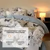 Conjunto de cama de quatro peças 100% algodão puro escovado a carbono, conjunto de três peças 100% algodão puro, capa de edredom estampada, produtos térmicos para outono e inverno