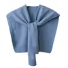 Chal Tejido Otoño Ropa Exterior para Mujer Cuatro Estaciones Color Sólido Envoltorio para Hombro Red Nuevo Estilo Cálido Bufanda de Atar Cuello Falso