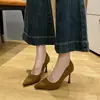 Tacones Altos Talla Grande 41-43 con Tacón Fino, Nuevo Estilo Primavera y Otoño 2026, Punta Fina, Diseño Versátil, Zapatos de Salón Negros de Nicho 33