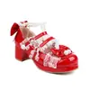 Nuevos zapatos de caramelo con volantes de encaje Zapatos casuales de princesa zapatos de tacón cuadrado con cuentas zapatos de tacón 30-48 zapatos de comercio exterior