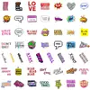 Serie de 50 pegatinas de graffiti con texto inspirador transfronterizo, pegatinas de texto creativo, pegatinas decorativas impermeables para taza y ordenador.