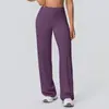 Pantalones de Yoga Ajustados Transpirables de Cruzar la Frontera de Cintura Alta Levanta Glúteos Rectos Holgados Adelgazantes Deporte al Aire Libre Correr Fitness Pantalones Largos