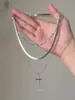Collar de Cadena Cruzada con Borlas de Múltiples Capas Estilo Retro Francés para Mujer, Diseño de Nicho, Gargantilla de Cadena para Clavícula Moderna y Versátil