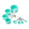 Juego de 8 piezas de tazas medidoras y cucharas medidoras de acero inoxidable para cocina y hogar con báscula, herramientas para hornear, juego de cucharas medidoras, cuchara multifunción
