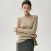 Suéter de cachemira de cuello alto sin costuras para mujer, suave y cómodo, corte holgado, estilo pullover, capa base de punto