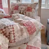 Juego de Tres Piezas para Cama de Dormitorio de Estudiante Universitario, Sábana de Algodón Puro, Funda de Edredón, Sábana Ajustable, Protector de Colchón, Juego de Cuatro Piezas Específico para Dormitorio