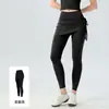 Conjunto de Pantalones Falda de Yoga Falso de Dos Piezas para Mujer Cintura Alta Levanta Glúteos Adelgazante Ajustado Anti-Exposición Pilates Pantalones Deportivos de Fitness