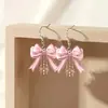 Pendientes Acrílicos de Venta Caliente Transfronteriza, Pendientes Acrílicos Rosas Dulces con Lazo, Artísticos y Delicados, Perfectos para Regalar