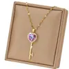 Venta en Vivo de Influencer de Moda Cadena para Clavícula Collar Completo de Diamantes Elegante de Lujo Cadena de Acero de Titanio Versátil para Mujeres
