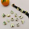 Cuentas Letras Acrílicas Plateadas Agujero Grande Accesorios para Joyería DIY Colgante para Bolsos Accesorios para Cadena de Teléfono Móvil Cuentas Sueltas