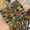 Estrella de seis puntas de 10 mm pastel redondo piedra natural cuentas sueltas semiacabadas corte duro redondo accesorios al por mayor para collar pulsera DIY