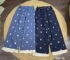 Calça Jeans Bordada Flor Doce Estilo Japonês 2025 Primavera Costura de Renda Reta Casual