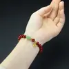 Pulseira de Cristal Mineral Bruto Areia Cinábrio Círculo Único Unissex Simples Versátil Turquesa Jade Cabaça Contas Redondas Pulseira de Cinábrio
