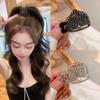 Corona Cola de Caballo Alta Artefacto Fijador Pinza de Garra para Mujer Perla Taladro Sentido Avanzado Pinza de Agarre Anti-Martillo Anti-Colapso Accesorios para el Cabello Hebilla para Cola de Caballo