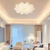 Lámpara de Techo de Espectro Completo Protección Ocular Sala de Estar Minimalista Moderna Celebridad de Internet Ins Estilo Geométrico Crema Cálido Lámparas de Dormitorio Principal