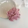 Goma para el pelo dulce floral con cuentas estilo coreano para mujer, versátil para el uso diario, liga para el pelo, cuerda para moño, accesorio para el pelo, goma pequeña
