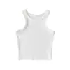Estilo Americano INS Verão Novo Spice Girls Stretch Slim-fit Gola Redonda Ombro Estreito Regata Feminina Curta Justa Cor Sólida Camisolete Regata