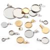 Bandeja Redonda de Acero Inoxidable con Colgante de Base para Colgar Gema del Tiempo Anillo Cara Soporte Vacío Accesorios de Joyería DIY