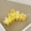 Grampo de Cabelo Estilo K Flor Bauhinia Grampo de Cabelo Frangipani Amarelo e Branco Grampo Tubarão de Cabelo Borrado Estrela Geométrico