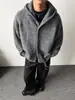 Cardigan de Tricô Estilo Coreano Masculino Outono e Inverno Novo Tendência Versátil Solto Relaxado Estilo Preguiçoso com Capuz Tricô Masculino