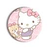 Broche Barra Redondo 58mm Sanrio Desenho Animado Fofo Distintivo Kt Cat Kuromi Broche Barra Distintivo