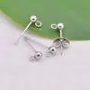 Pendientes de botón simples nuevos japoneses y coreanos accesorios gorro DIY hecho a mano con anillo pendientes de aguja de cuenta redonda accesorios de joyería simples