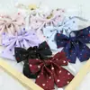 Corbata de lazo de cuerno plano estilo universitario para mujer, uniforme escolar, todo a juego, lindo traje de marinero japonés con lazo