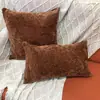 Almofada Decorativa Cor Sólida Dupla Face Transfronteiriça Capa de Almofada Onda Amazon Almofada de Sofá de Veludo Almofada de Assento Fabricante Atacado