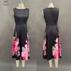 Vestido Plissado Sem Mangas Floral com Ajuste na Cintura - Novo da Amazon Europa e América - Cruzamento de Fronteira - Primavera/Verão 2026 para Mulheres