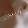 Corea del Sur Dongdaemun Latido del Corazón Amor Aretes de Pedrería 2025 Nueva Moda Temperamento Celebridad de Internet Aretes Versátiles Aretes para Mujer