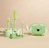 Cepillo para Biberón de Silicona para Bebé Set de Cepillos de Limpieza Especial para Bebé Portátil Cepillo para Chupón Varilla de Drenaje Vaso de Almacenamiento Soporte para Cepillos