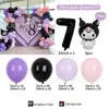 Morado negro animación de dibujos animados Sanrio kulomi película de aluminio cadena de bolas de látex traje fiesta de cumpleaños infantil transfronteriza
