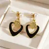Nuevo Set de Pendientes de Corazón Coloridos Estilo Bohemio Cruzado Lindos Dibujos Animados Pendientes Colgantes de Aleación con Goteo de Aceite Venta al por Mayor