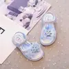 Sandalias para Niñas 2025 Verano Nuevas Zapatos de Princesa Dulces con Lazo Antideslizantes para Niños Zapatos de Cristal para Bebé Niña Nuevos