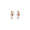Brincos de Prata Esterlina S925 Tiqi Estilo Coreano Elegante Liso Gota d'Água para Mulheres, Pequenos Brincos Versáteis de Zircônia Gota de Chuva Simples para o Dia a Dia