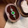 Pulsera Plateada con Ágata de Hielo y Calcedonia Natural de Alta Calidad, Estilo Nicho, Ágata de Calcedonia Verde, Versátil y Elegante, Pulsera Estilo Chino