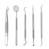 Set de herramientas para dentista para eliminar sarro cálculo herramienta de limpieza Espejo sonda cuidado bucal Set de 5 piezas en stock