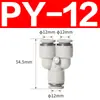 Conector Neumático Recto PU Bidireccional PV Tri-vía Tipo T Tipo Y Cuatro Vías Cinco Vías Conector Manguera de Aire 8MM Negro y Blanco