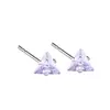 Aretes de color circonita incrustada en triángulo puesto de mayoreo nicho aretes de circonita flash acero inoxidable perno para el lóbulo de la oreja femenino