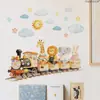M21791 Tren de Animales Acuarela Pegatinas de Pared Tienda Hogar Sala de Estar Dormitorio Pared de Fondo Decoración Pared Autoadhesiva