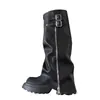 Botas de Pantalón Pierna Blanca Cabeza Grande Botas Apiladas Mujer 2026 Suela Gruesa Aumentadoras de Altura Botas Vaqueras Botas Largas Hasta la Rodilla Botas de Montar de Caña Alta