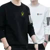 Sudadera para hombre 2025 otoño estilo americano holgada manga larga cuello redondo engrosada ropa deportiva pullover modelo moderno peso pesado