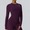 Camiseta Esportiva de Treinamento para Corrida Fitness, Manga Longa, Ajustada, Respirável, Secagem Rápida, Lado Duplo Escovado, Transfronteiriça, Feminina, para Yoga 52540