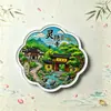Impresión de Imanes para Refrigerador Estilo Chino de Hangzhou - Set de Souvenir Turístico de Comida y Atracciones del Lago del Oeste