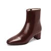 Oveja Cálida Mono Completo Cuero Genuino Simple Versátil 2021 Invierno Grueso Tacón Medio Engrosado Peludo Botines Cortos Botas de Nieve de Hada