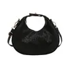 Bolso Satchel de Moda Retro Forma de Media Luna para Mujer Invierno 2024 Nuevo Patrón Tejido Versátil Bolso de Hombro Lujo Accesible Casual Bolso Cruzado