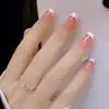 Capa de Leite de Morango Rosa Pintada à Mão Gradiente Nude Francês Cor Sólida Versátil Branco High-end Simples Usar Armadura Produtos Acabados