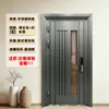 Puerta de Entrada Antirrobo Personalizada Bronce Antiguo Oro Cepillado, Puerta de Arte de Aluminio para Patio, Puerta de Aluminio Ventilada Tallada, Puerta de Patio para Villa