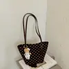Bolsa de Mujer Estilo Coreano 2026 Nueva Sensación de Alta Gama Bolsa Tote de Lunares Bolso de Hombro Único para Dama Bolso de Axila Bolso de Gran Capacidad